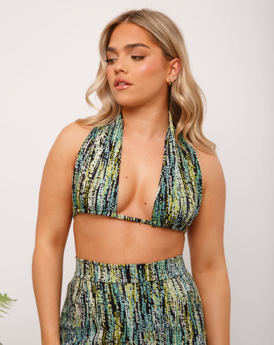 Dollie s Design MACI Green Abstract Halter Top dollie-s-design-maci-green-abstract-halter-top